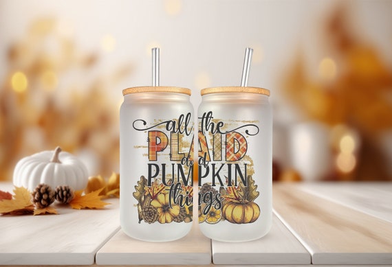 Fall Glass Can Cups