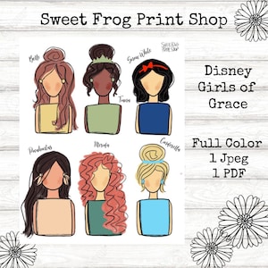 Princess Girls of Grace Bible journaling instant download