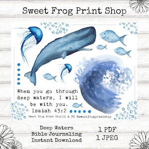 Deep Waters Bible journaling printable