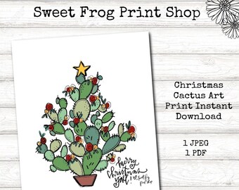 Weihnachtskaktus Art Print Instant Download