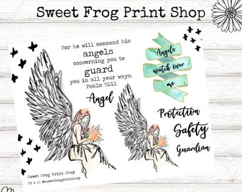 Angels Watch Over Me Bible Journaling Instant Download