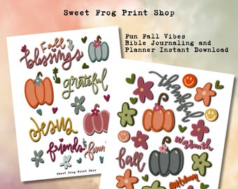 Fun Fall Vibes Bible journaling and Planning Instant Download