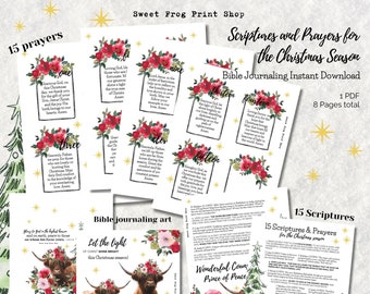 Prayers and Scriptures for the Christmas Season Bible study and Bible journaling instant download