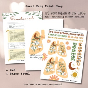 It&#39;s your Breath in our Lungs! Bible journaling instant download with matching devotional.