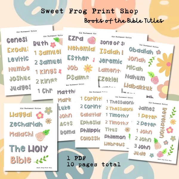 Books of the Bible Titles printable