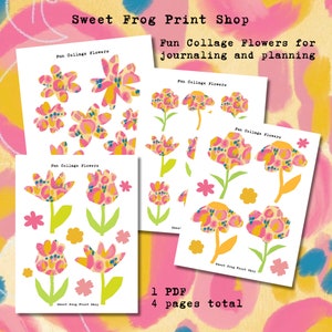 Fun Collage Flowers for journaling and planning