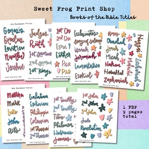 Books of the Bible Titles-handwritten calligraphy