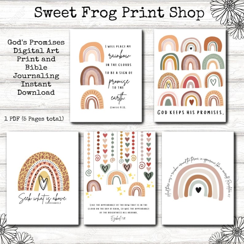 God's Promises Bible Journaling and Digital Art Print Instant Download image 1