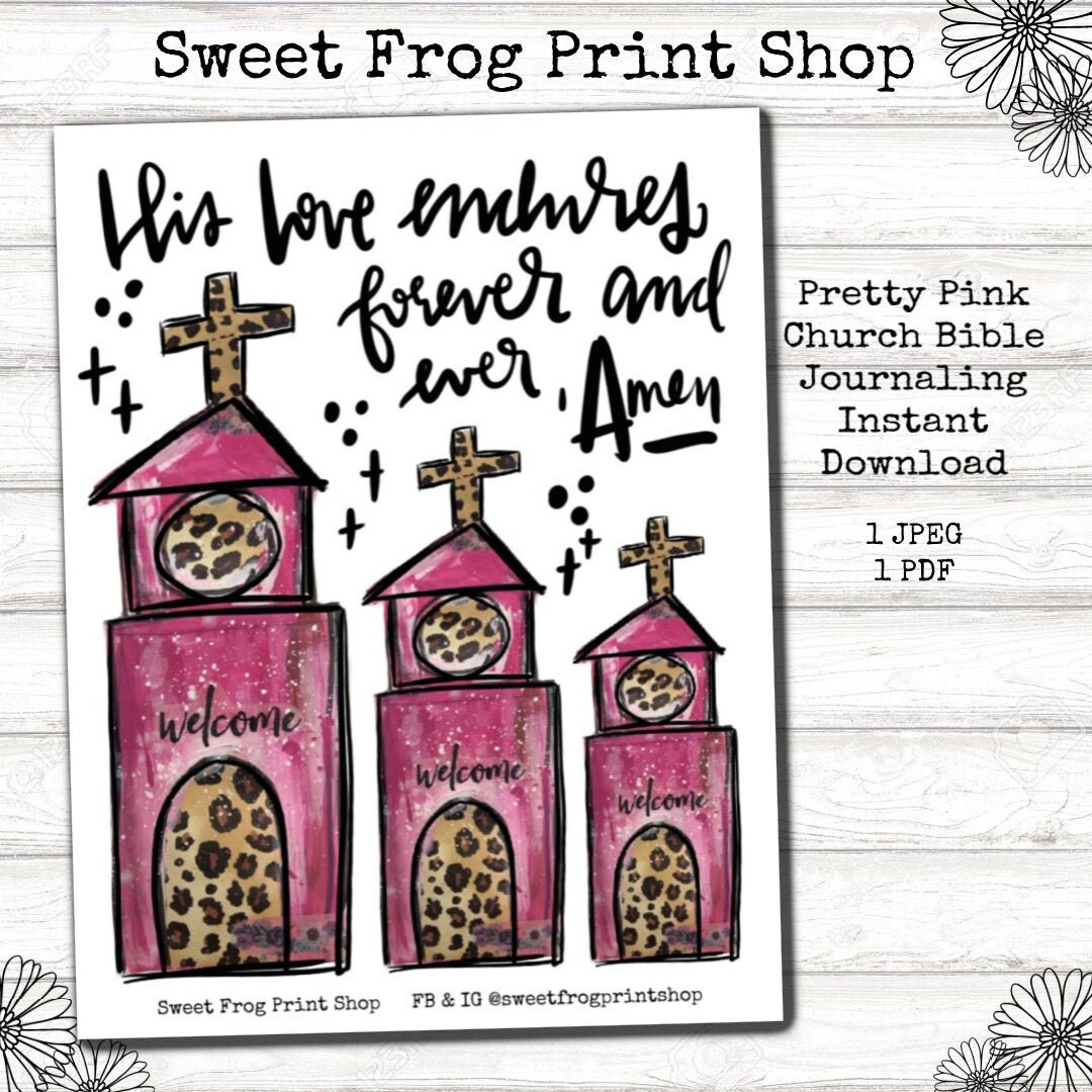 Pretty Pink Church Bible Journaling Instant Download