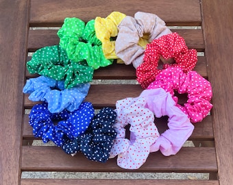 Polkadot Algodón Cabello Scrunchie