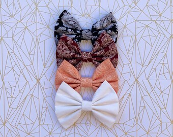 Paisley Print Cotton Hair Bow