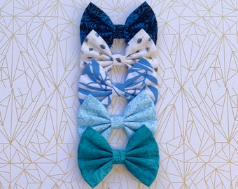 Leafy Print Cotton Hair Bow