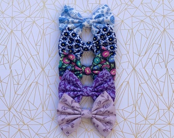 Floral Print Hair Bow | Fabric Hair Bow for Girls | Novelty Hair Bow