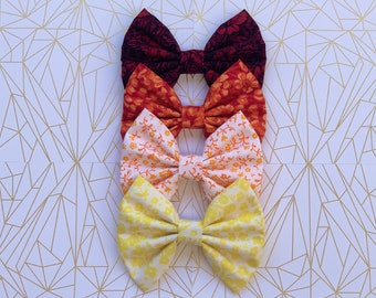 Floral Print Hair Bow | Fabric Hair Bow for Girls | Novelty Hair Bow