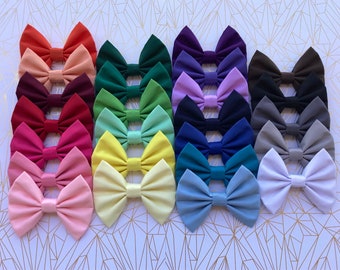 Bulk Fabric Hair Bows - Solid Colours | Cotton Bow | Kids Hair Bows | Hair Bow for girls