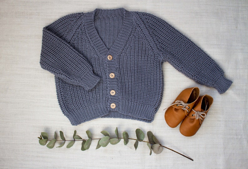 Fisherman's Rib Cardigan for baby toddler Knitting Pattern Etsy