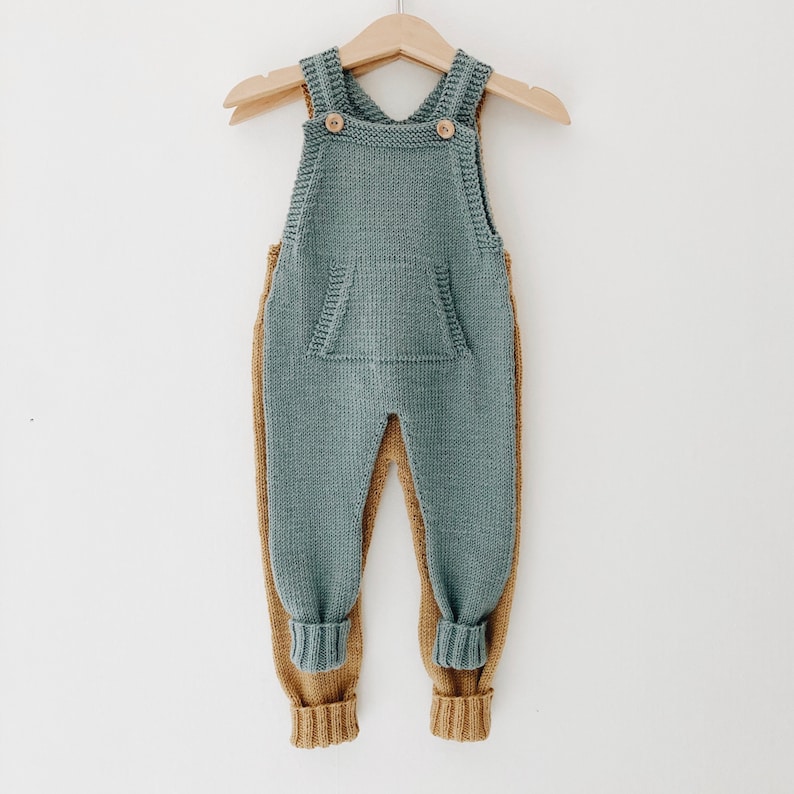 Baby Overalls Knitting Pattern Dungarees - PDF - Digital Download