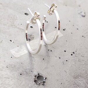 Créoles géométriques en argent sterling SHS019FB - cadeau - cadeau pour elle