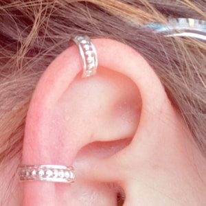 NEW Beaded Triple band Helix Ear cuff B0037HC - Sterling Silver Beaded Helix Cuff