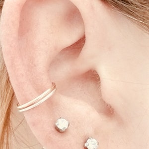 Set of two Thin Conch Hoops - Conch ear cuff set - Fake Piercing set - Conch cuff set