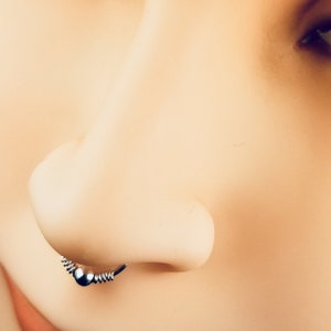 Beaded faux Septum Ring - Wrapped Nose Ring