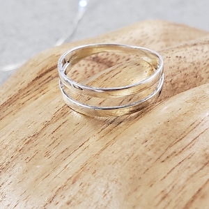 Silver Double Banded Ring - 2 band ring