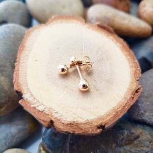 14K Gold Fill & Sterling Silver Ball stud earring SET - 1 pair of 4mm Gold Ball and 1 Pair 4mm silver Stud Earring - 2 pairs Ball earrings