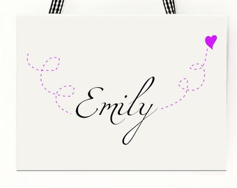 Door sign children's room with name personalized for girls - individual name tag for the children's room - 20 cm x 15 cm