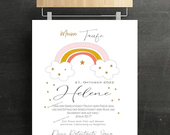 Baptismal Letter Rainbow for Baptism for Godparents - Personalized Gift for Baptism Godmother and Godfather - Baptismal Gift for Boys & Girls