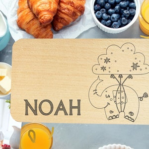 Baby gift personalized, cutting board children, breakfast board with engraving name 1st birthday