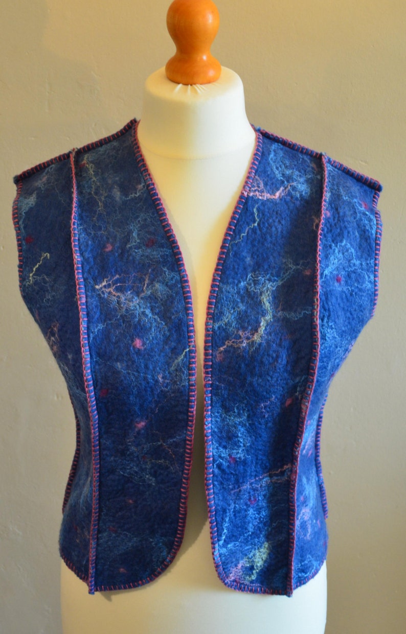 Blue Felted Jacket - Etsy UK