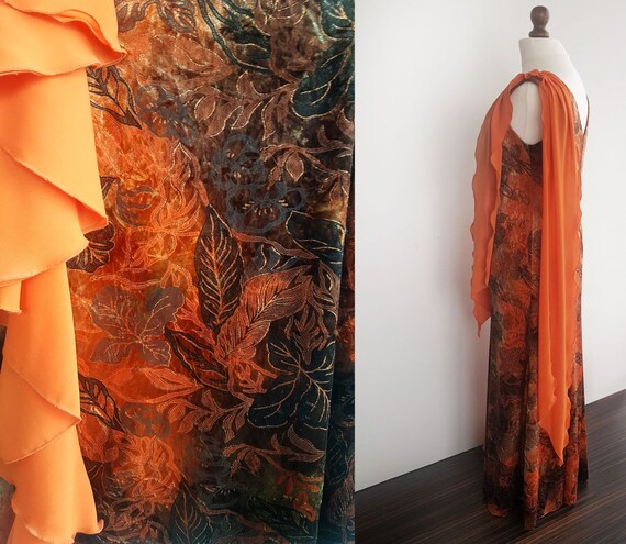 XL orange and brown long dress, Long party dress,… - image 5