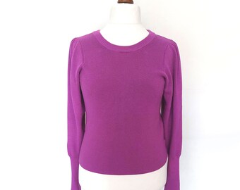 Suéter ajustado vintage color fucsia, talla XL