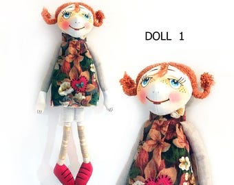 Muñeca textil hecha a mano: muñeca coleccionable de autor, decoración infantil, regalo para baby shower.