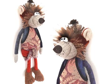 Regalo artesanal para baby shower: Oso de peluche hecho a mano, decoración para la habitación del bebé, oso de peluche de colección.