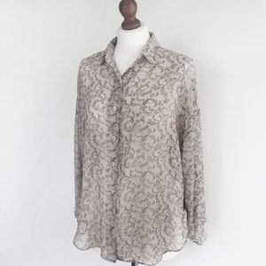 Vintage gray blouse, Gray shirt, Classic style gray blouse, Women's Clothing, Zero Waste, Size XS-M.