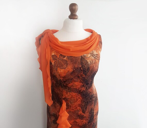 XL orange and brown long dress, Long party dress,… - image 3