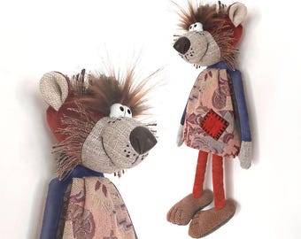 Oso de peluche textil hecho a mano, decoración para habitación infantil, regalo para baby shower, oso grande artesanal