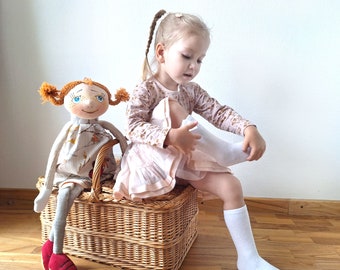 Muñeca de trapo textil hecha a mano: regalo para baby shower, decoración infantil