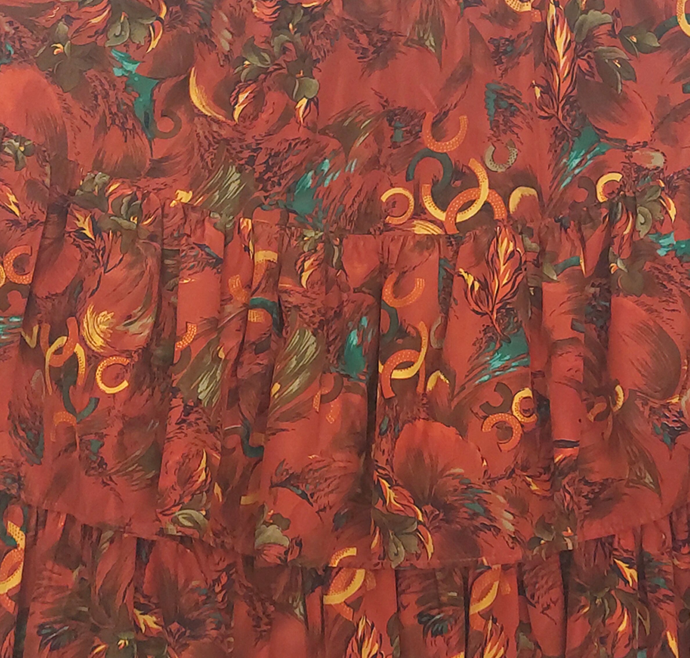 Orange Boho Style Vintage Skirt