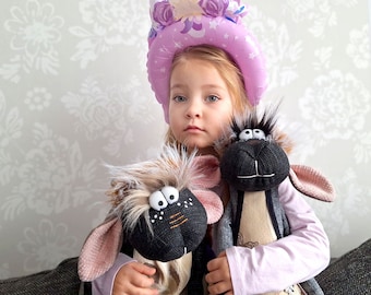 Regalo artesanal para baby shower: Muñeca de trapo de oveja, juguete textil de herencia, decoración para la habitación del bebé