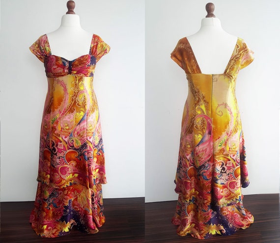 XL natural 100% silk long dress, Long party dress,