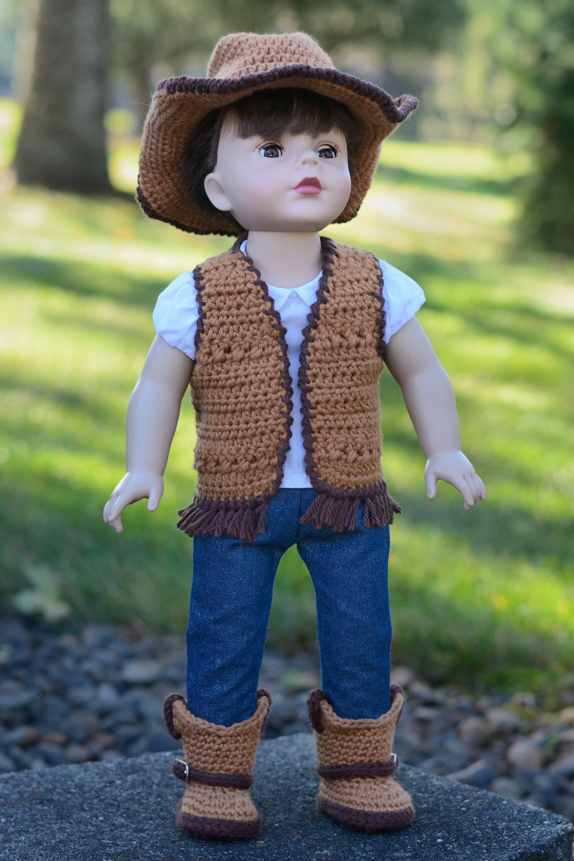 PDF Crochet Pattern Cowgirl Set for 18 Dolls Etsy