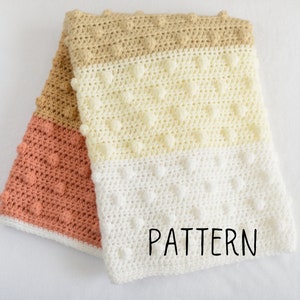 PDF Crochet Pattern - Beachy Bobble Blanket