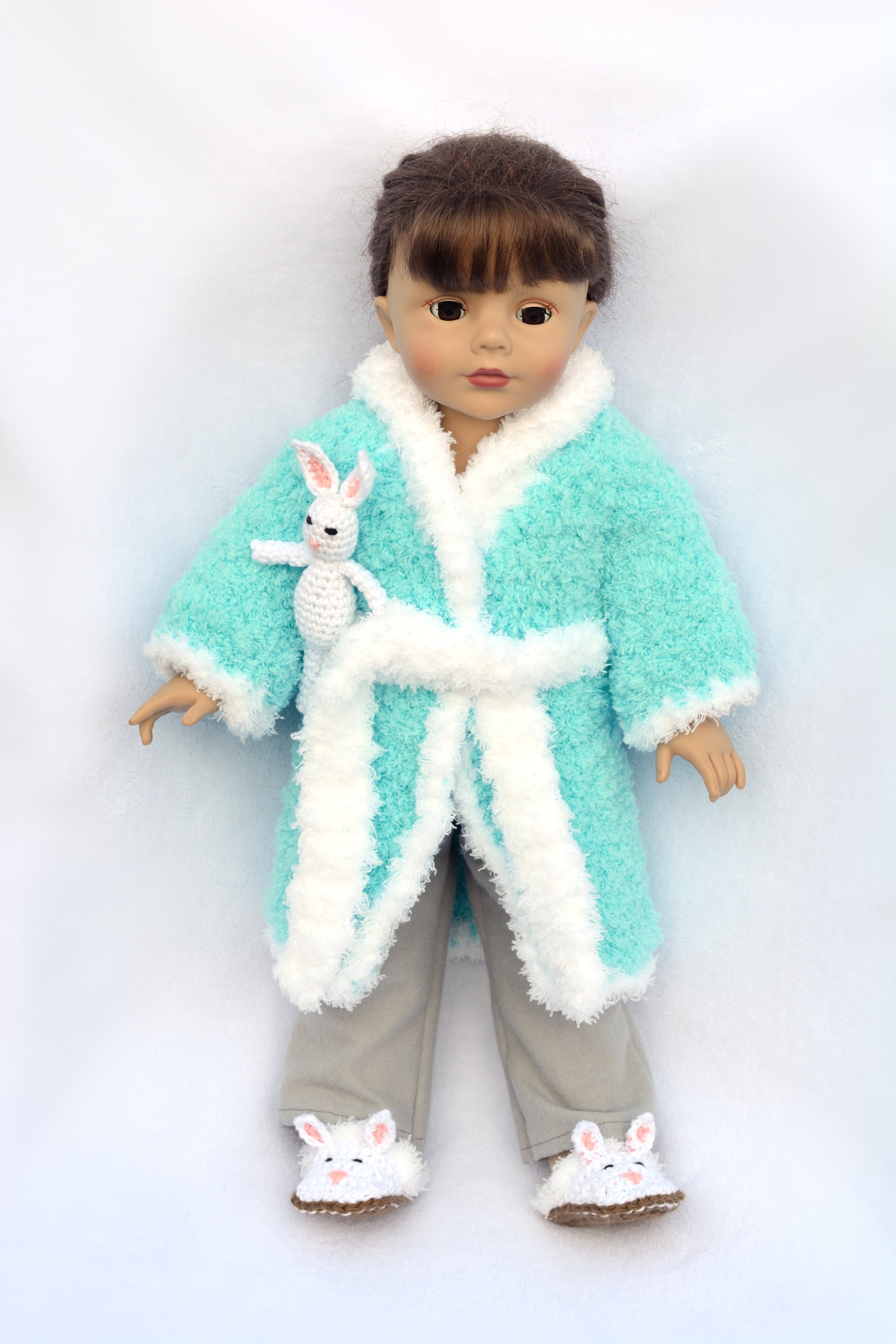 PDF Crochet Pattern - Cozy Bathrobe Set for 18