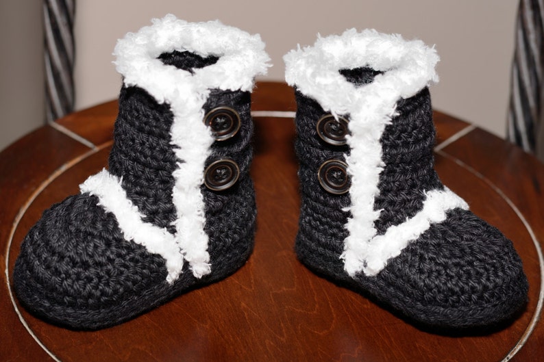 Crochet Baby Boots Black Boots Baby 