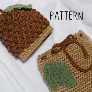PDF Crochet Pattern - Acorn Hat and Snuggle Sack