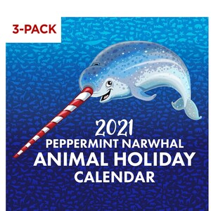 2021 Animal Holiday Calendar Etsy narwhal 2021 calendar