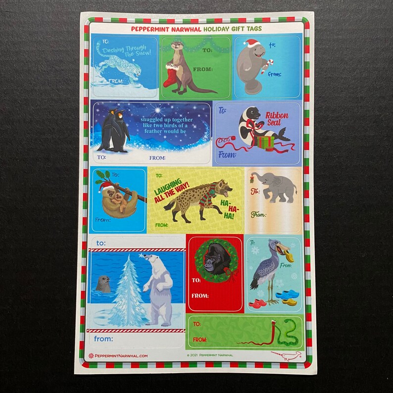 Animal Sticker Gift Tags - Etsy