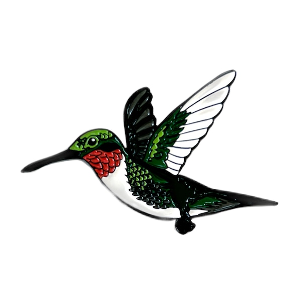 Ruby-Throated Hummingbird Pin (Pollinator Series)